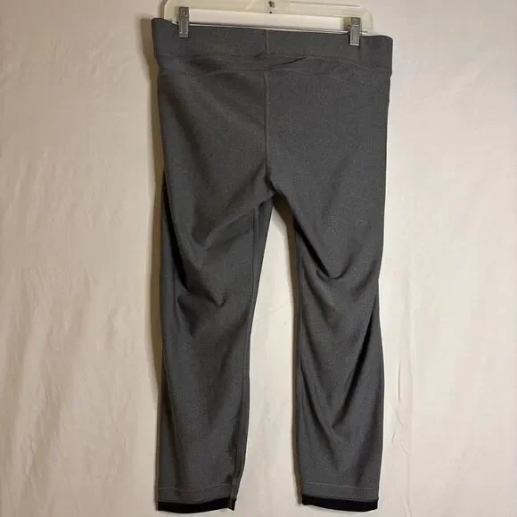 Under Armour HeatGear Ankle Crop Sports Running Leggings Metallic Gray Size XL - Picture 6 of 9
